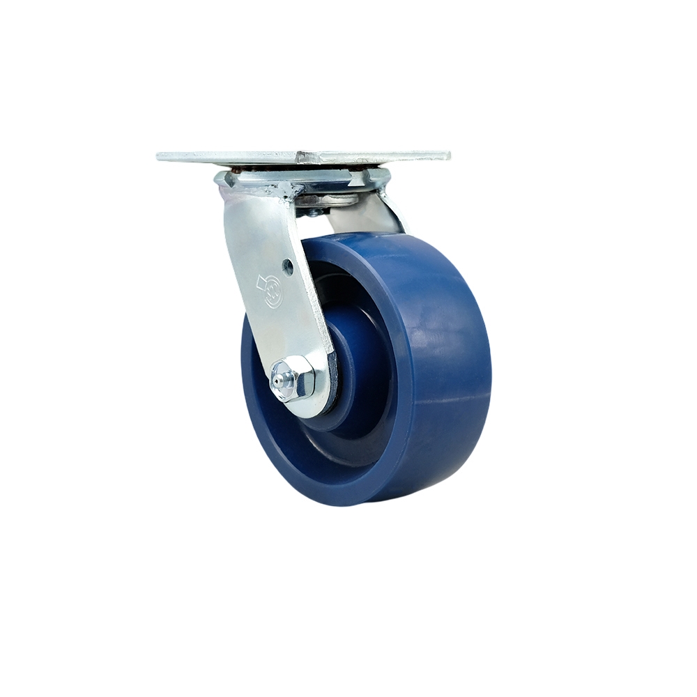 Stainless Steel Heavy Duty Swivel Top Plate Caster with 5 Inch Solid Polyurethane Wheel and Ball Bearings - 1,000 lbs. Capacity/Caster - Service Caster Brand — photo 1