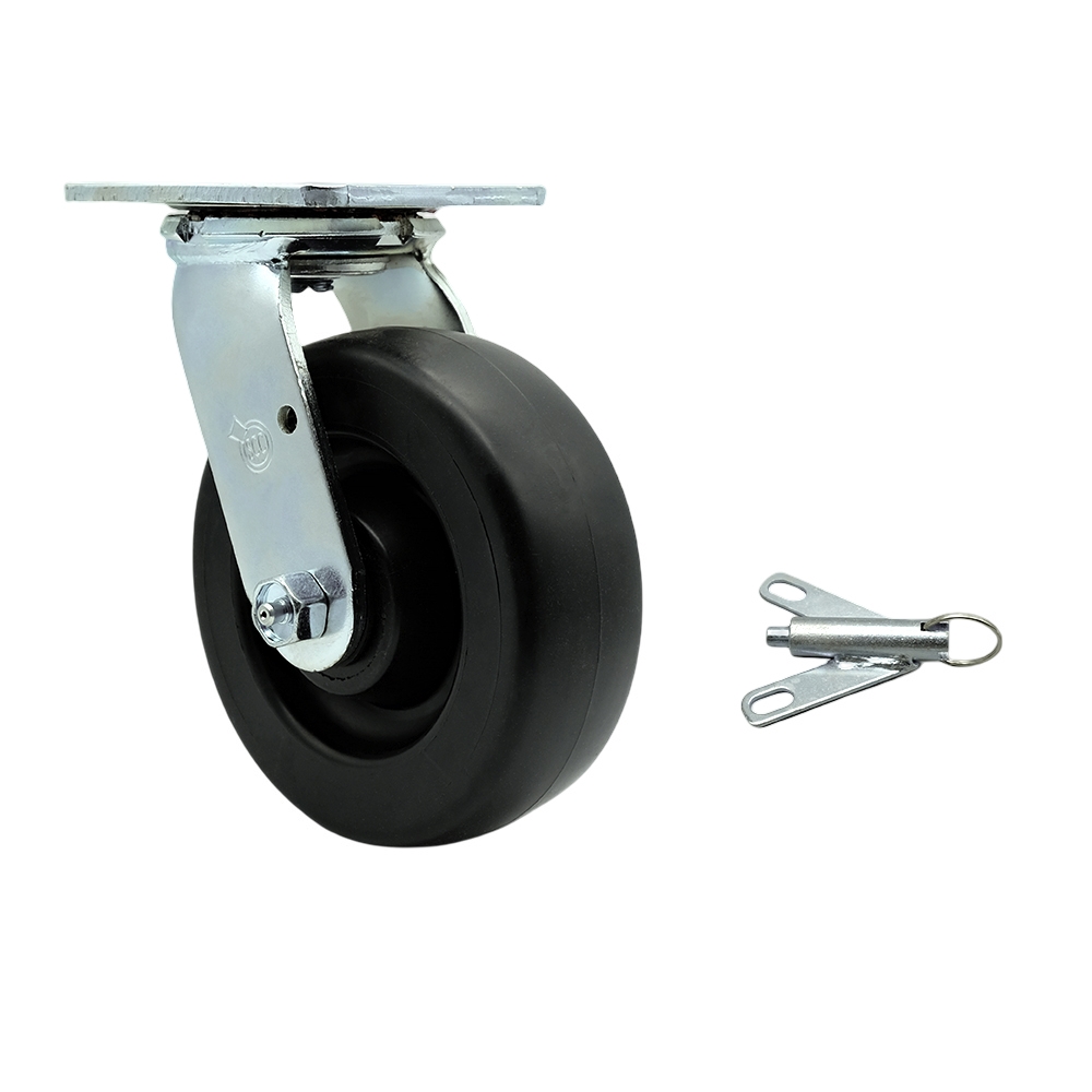 Stainless Steel Polyolefin Swivel Top Plate Heavy Duty Caster with 6 Inch Wheel and Bolt on Swivel Lock – 700 lbs. Capacity/Caster - Service Caster Brand — photo 1
