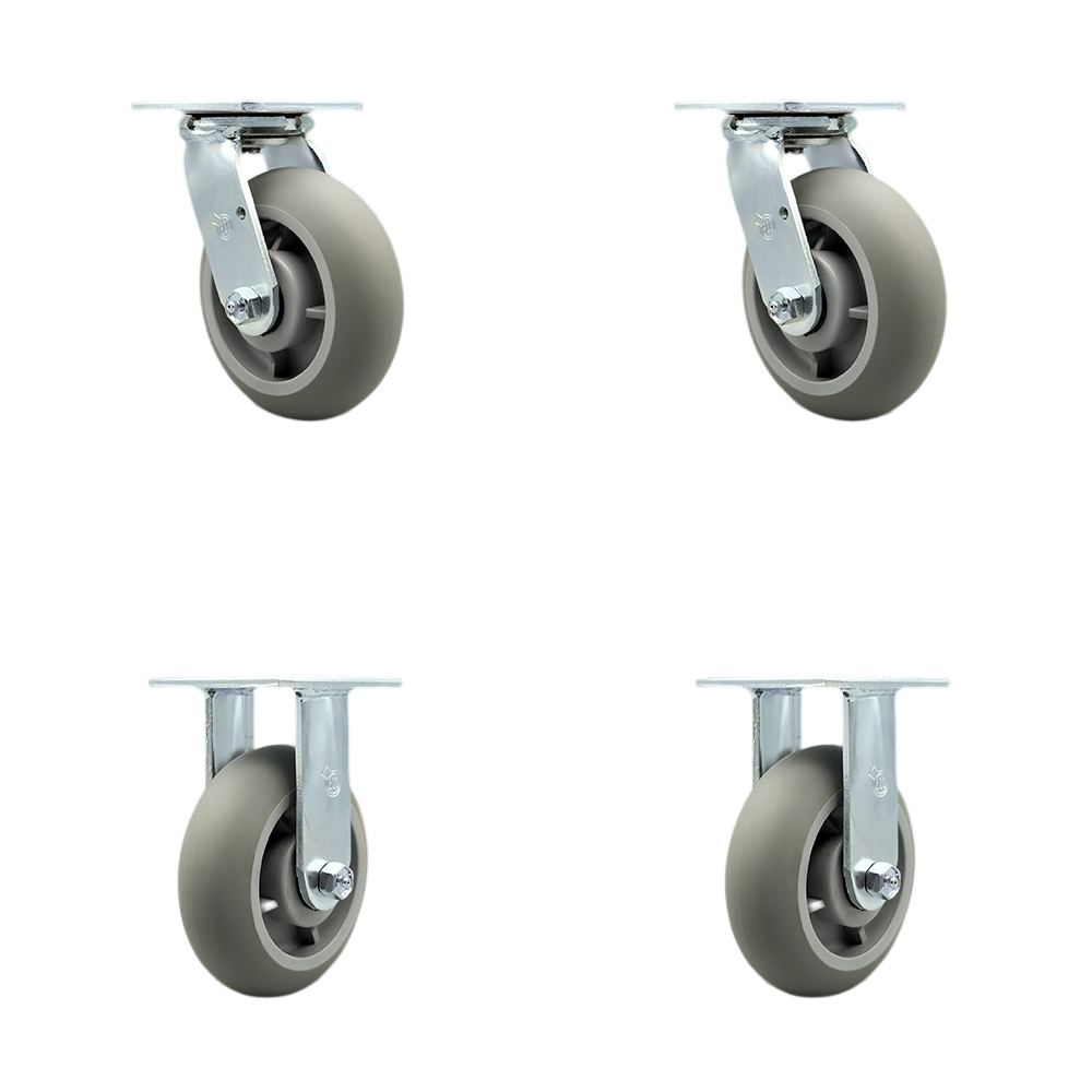 Cambro Meal Delivery Cart Caster Set -  Replacement Caster Set - Includes 2 Swivel Casters with Bolt-On Swivel Locks and 2 Rigid Casters - Set of 4 - Service Caster Brand — photo 1