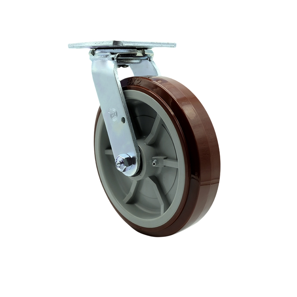 Stainless Steel Polyurethane Swivel Top Plate Heavy Duty Caster with 8 Inch Wheel – 1,000 lbs. Capacity/Caster - Service Caster Brand — photo 1