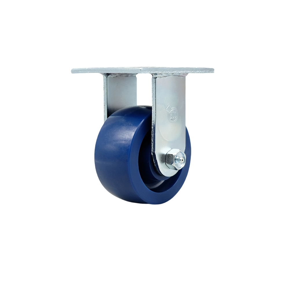 Stainless Steel Heavy Duty Rigid Top Plate Caster with 4 Inch Solid Polyurethane Wheel and Delrin Bearings - 700 lbs. Capacity/Caster - Service Caster Brand — photo 1