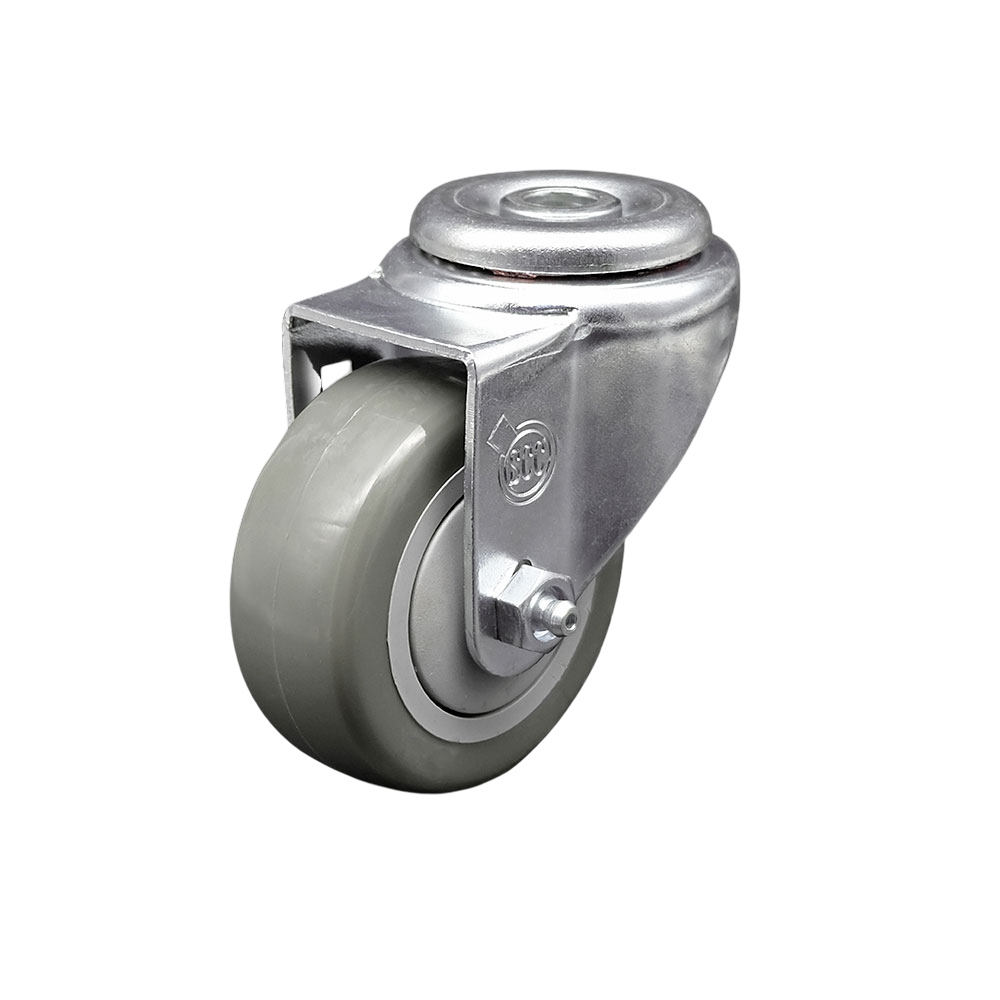 Stainless Steel Polyurethane Swivel Bolt Hole Caster w/3" x 1.25"  Gray Wheel - 300 lbs Capacity/Caster - Service Caster Brand — photo 1