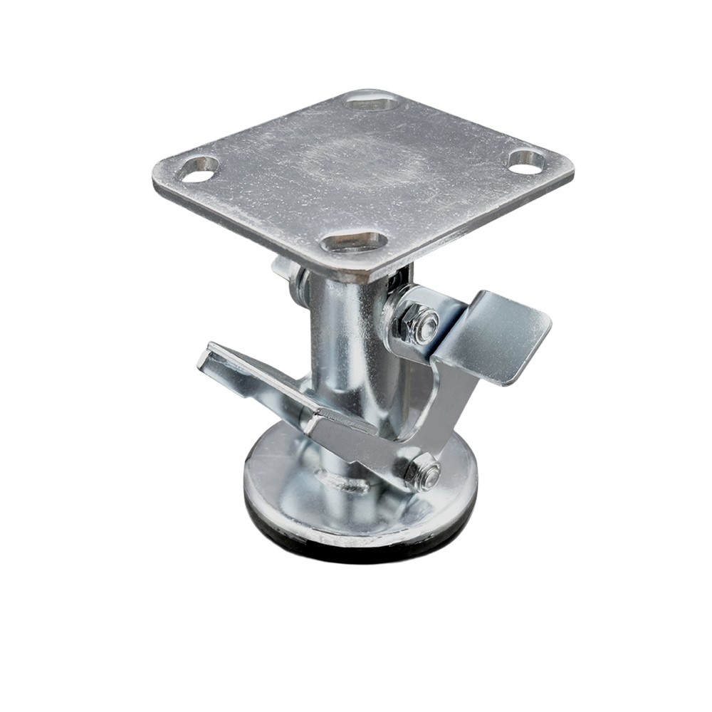 5" Stainless Steel Double Pedal Floor Truck Lock w/Top Plate - Service Caster Brand — photo 1