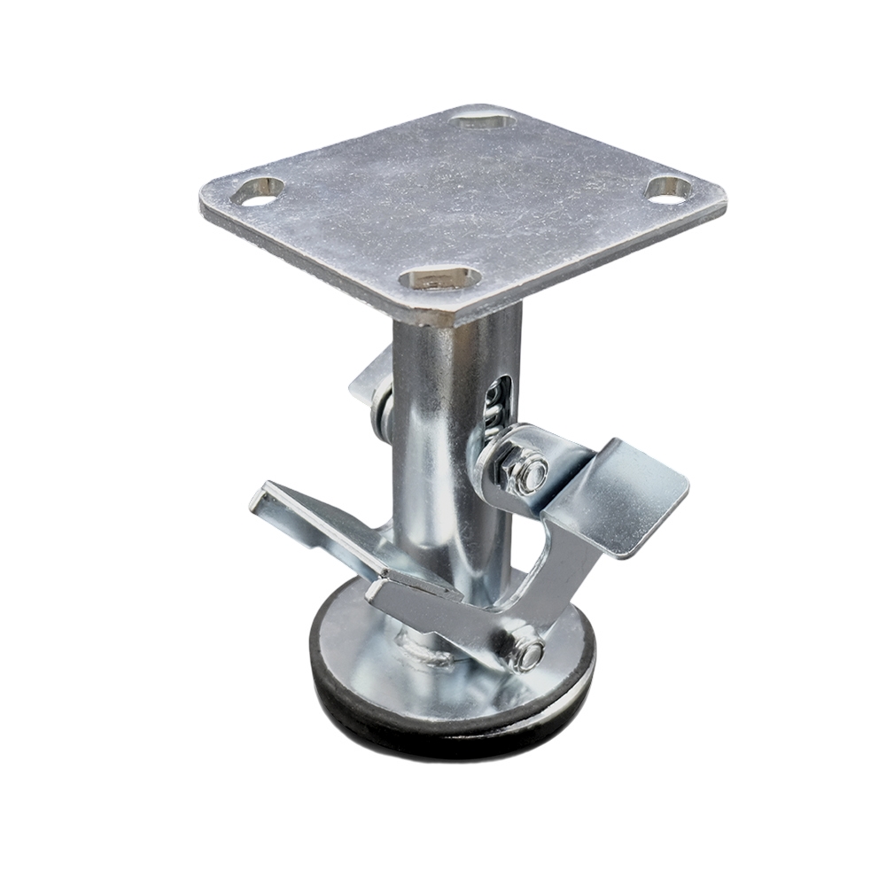6" Stainless Steel Double Pedal Floor Truck Lock w/Top Plate - Service Caster Brand — photo 1