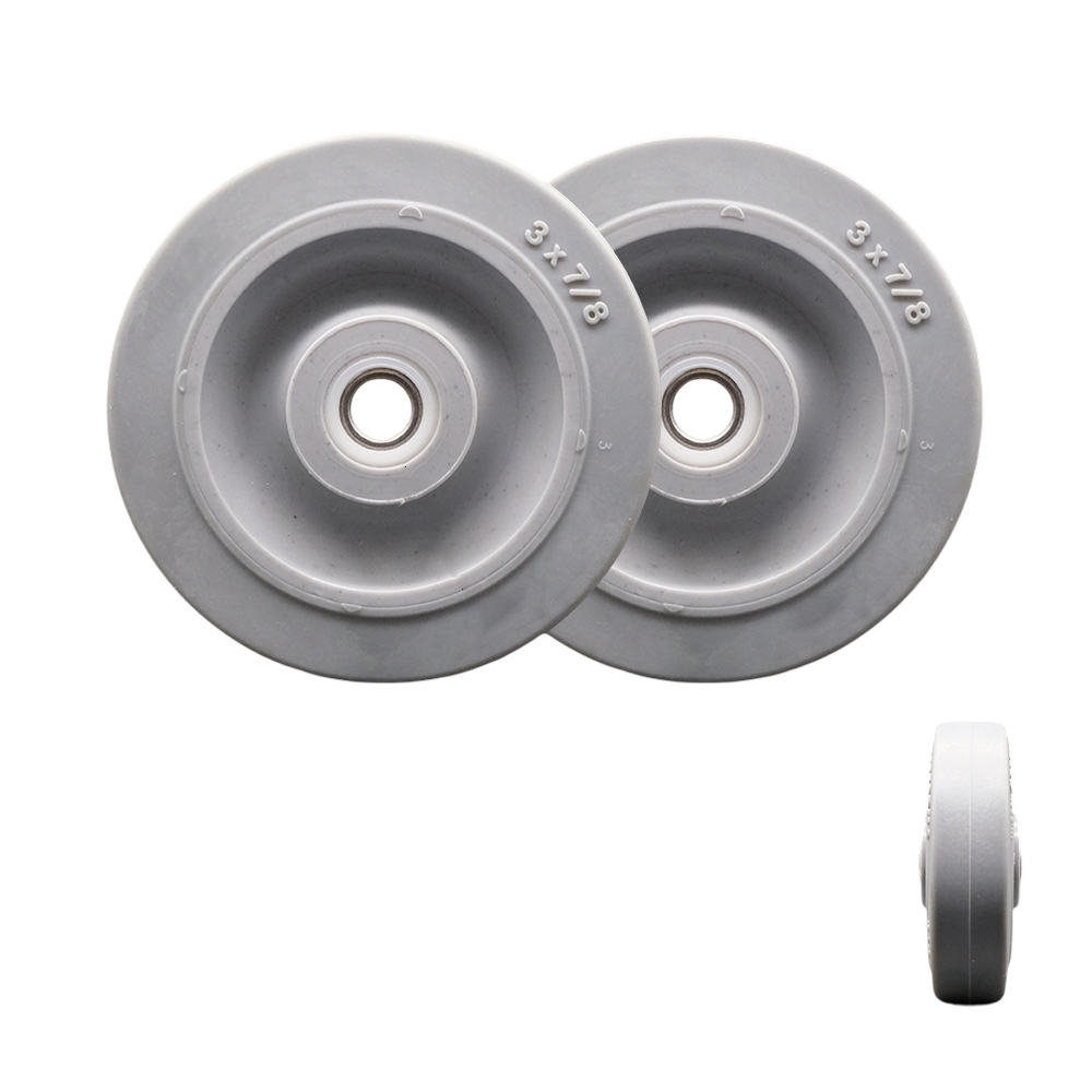 Nobles/Tennant Scrubber Guide Bumper Wheel Replacement – 3” x 7/8” Thermoplastic Rubber Tread Wheel Only – 250 lbs. Total Capacity – 5/16” Metal Bushings Included – Set of 2 – Service Caster Brand — photo 1