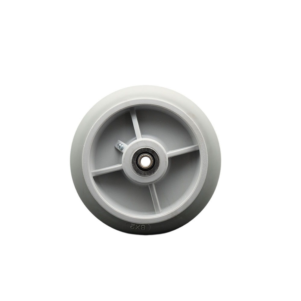 8" x 2" Thermoplastic Rubber Donut Tread Wheel Only with Roller Bearing - 1/2" Bore - 600 lbs Capacity per Wheel  -  Service Caster Brand — photo 1