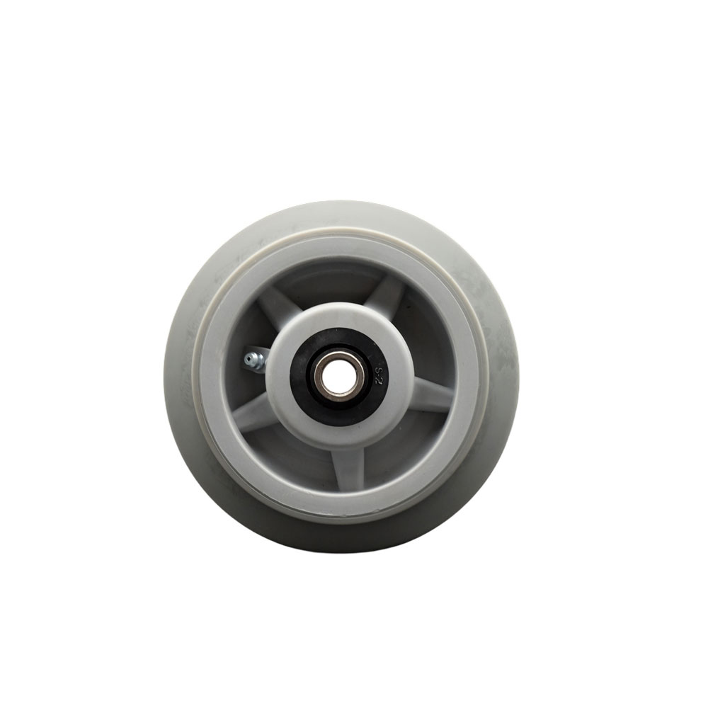 6" x 2" Thermoplastic Rubber Flat Tread Wheel Only with Roller Bearing - 1/2" Bore - 500 lbs Capacity per Wheel  -  Service Caster Brand — photo 1