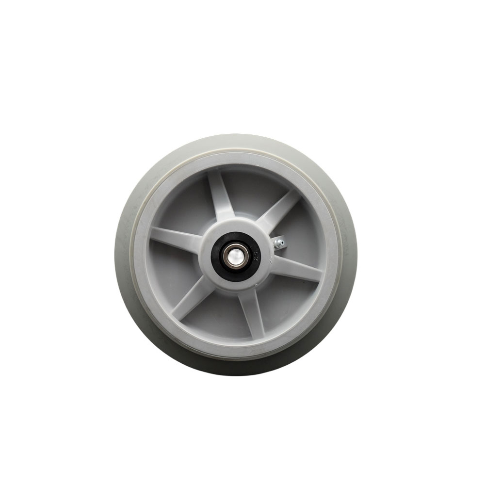 8" x 2" Thermoplastic Rubber Flat Tread Wheel Only with Roller Bearing - 1/2" Bore - 600 lbs Capacity per Wheel  -  Service Caster Brand — photo 1