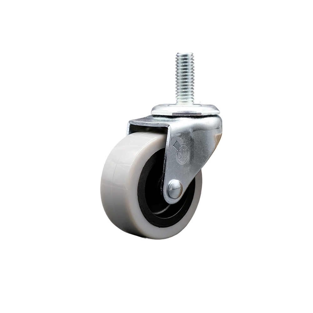 2 Inch Swivel Thermoplastic Rubber Caster Wheel and 10 mm - 1.50 TPI x 1.5 Inch Threaded Stem Caster - 80 lbs. Per Caster - Service Caster Brand — photo 1