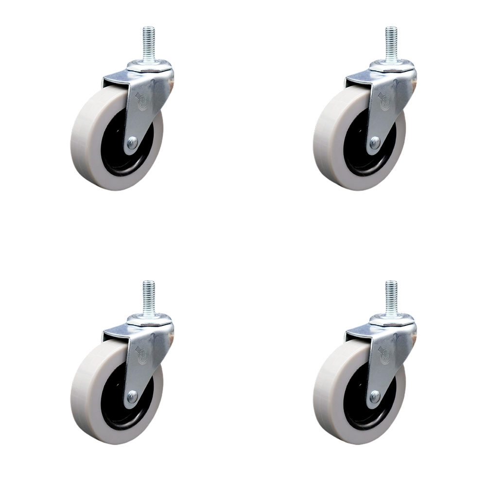 2 Inch Swivel Polyurethane Caster Wheels and 5/16 Inch - 18 TPI x 1 Inch Threaded Stem Casters - 440 lbs. Total Capacity - Set of 4 - Service Caster Brand — photo 1