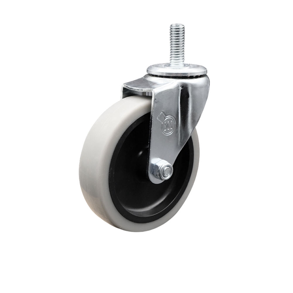 4 Inch Swivel Thermoplastic Rubber Caster Wheel and 5/16 Inch - 18 TPI x 1.5 Inch Threaded Stem Caster - 125 lbs. Per Caster - Service Caster Brand — photo 1