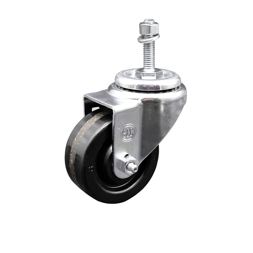 3" Swivel Caster with 3/8" Threaded Stem and Phenolic Wheel - 300 lbs. Capacity - Service Caster Brand — photo 1