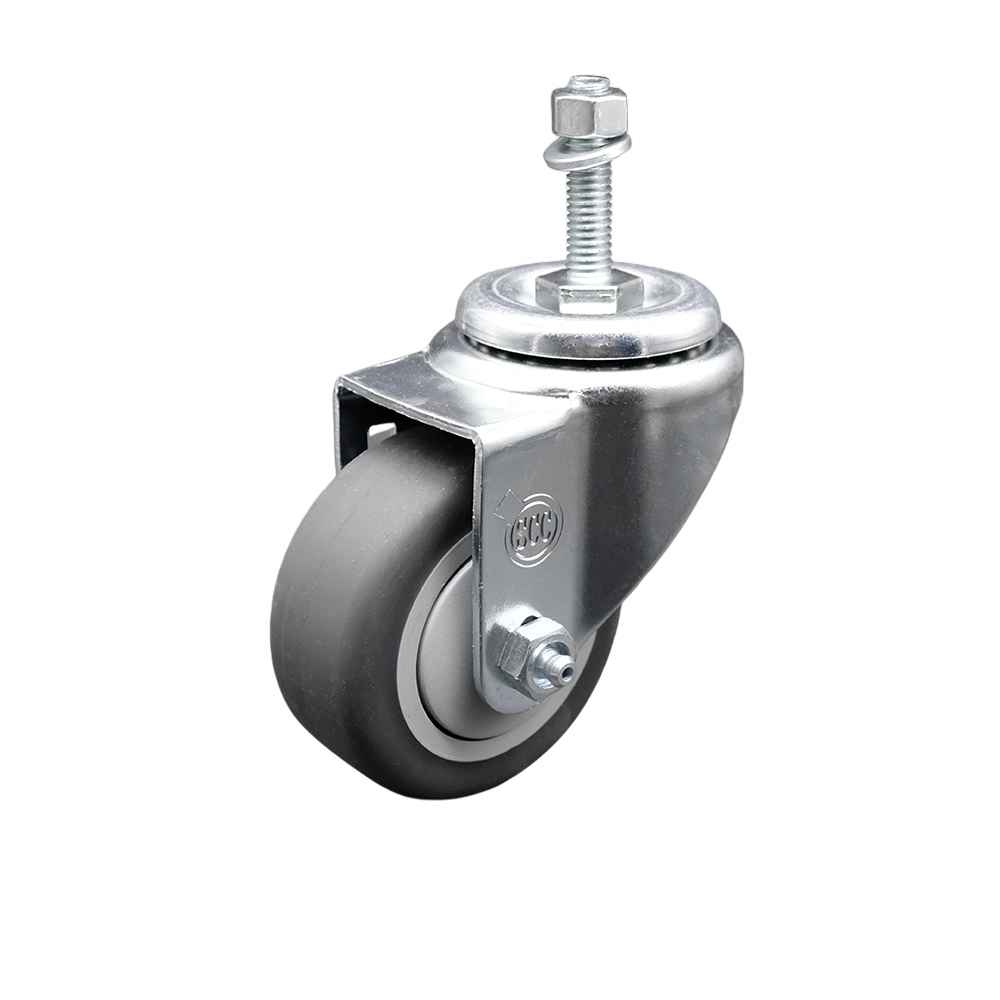 3-1/2" Swivel Caster with 3/8" Threaded Stem and Thermoplastic Rubber Wheel - 230 lbs. Capacity - Service Caster Brand — photo 1