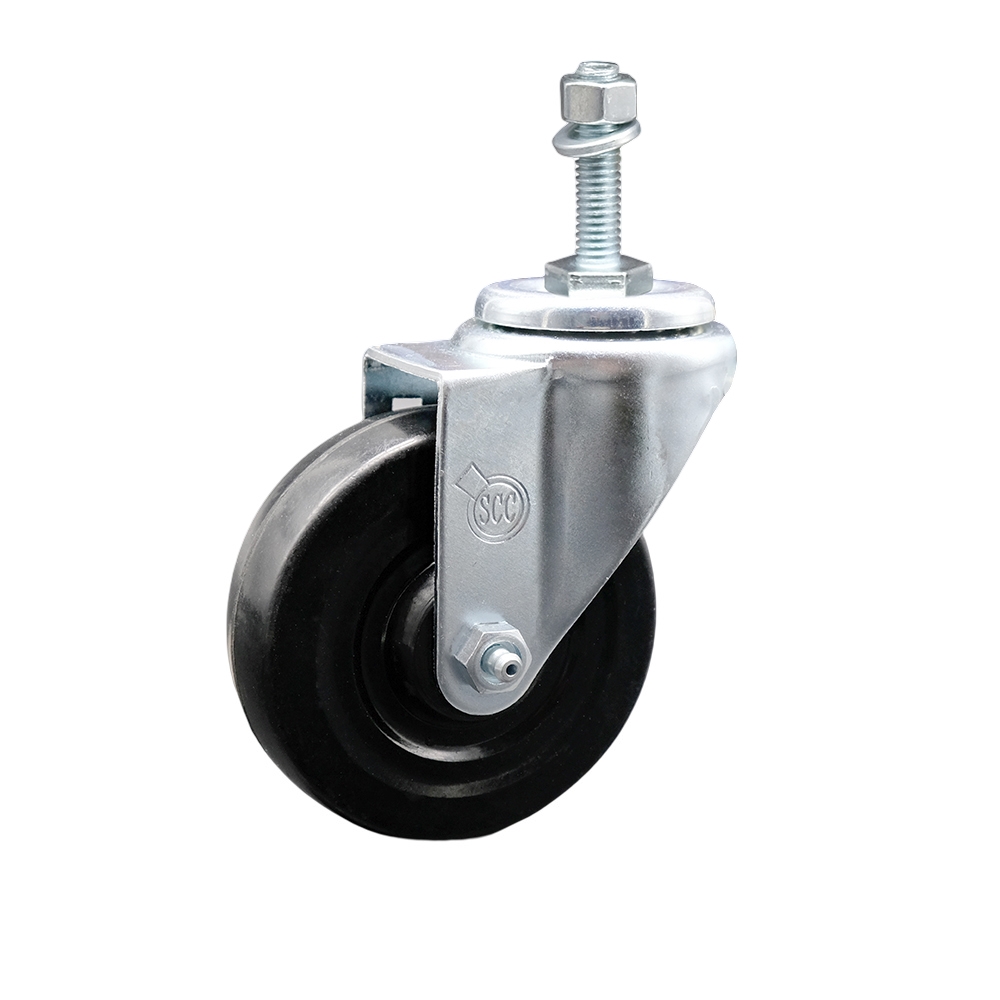 4" Swivel Caster with 3/8" Threaded Stem and Hard Rubber Wheel - 300 lbs. Capacity - Service Caster Brand — photo 1