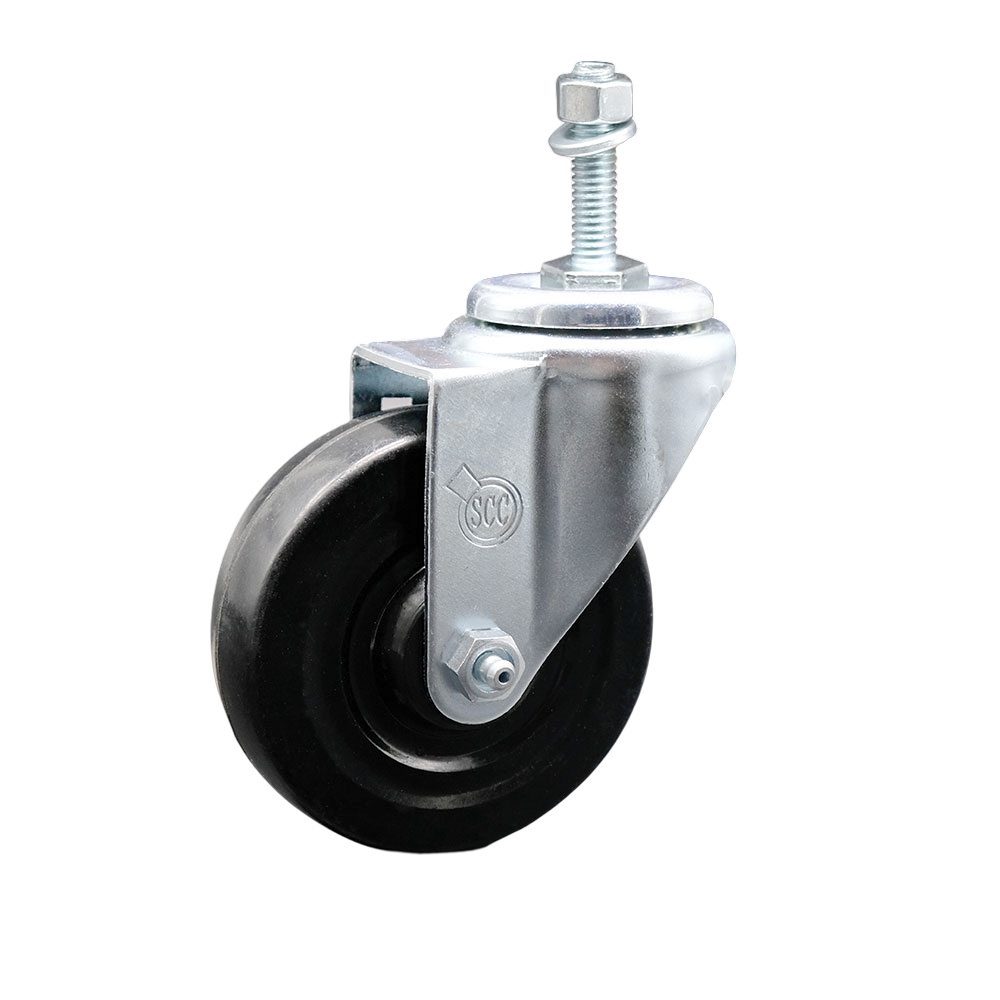 4" Swivel Caster with 10mm Threaded Stem and Hard Rubber Wheel - 300 lbs. Capacity - Service Caster Brand — photo 1