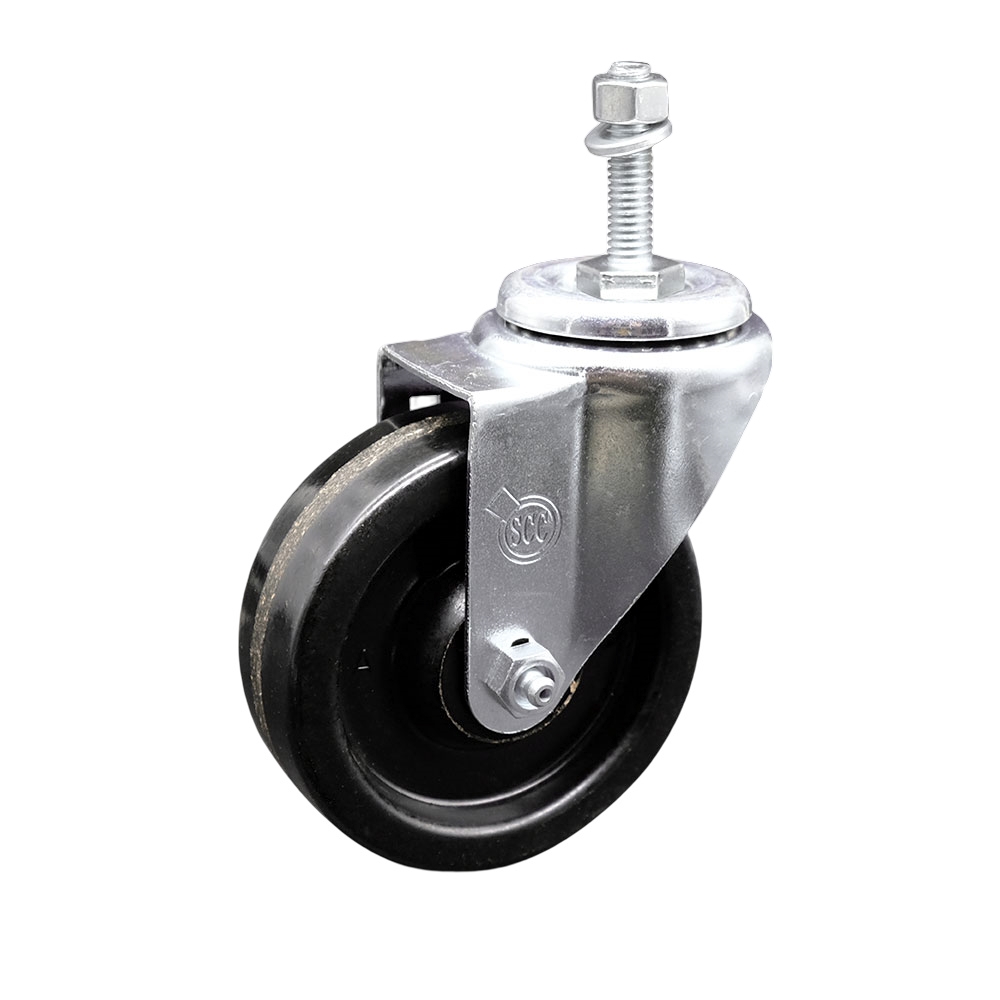 4" Swivel Caster with 10mm Threaded Stem and Phenolic Wheel - 300 lbs. Capacity - Service Caster Brand — photo 1