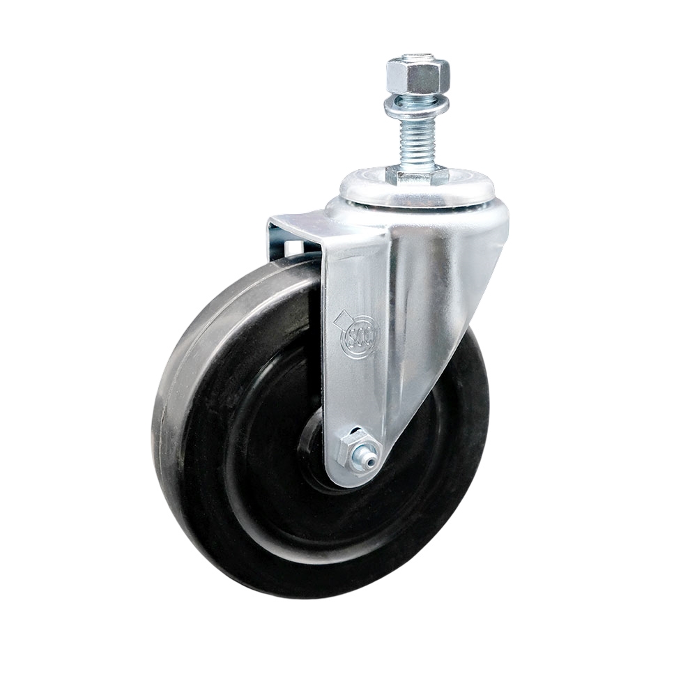 5" Swivel Caster with 12mm Threaded Stem and Hard Rubber Wheel - 300 lbs. Capacity - Service Caster Brand — photo 1