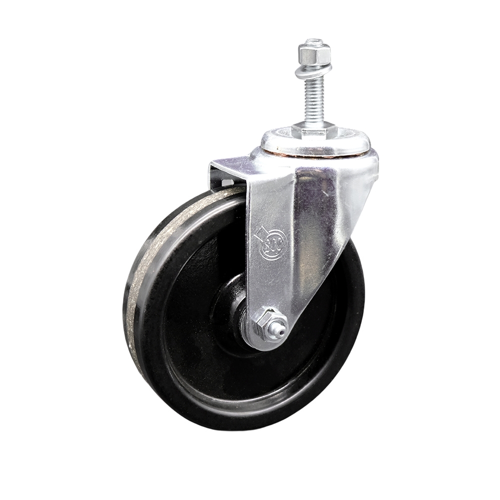 5" Swivel Caster with 3/8" Threaded Stem and Phenolic Wheel - 300 lbs. Capacity - Service Caster Brand — photo 1