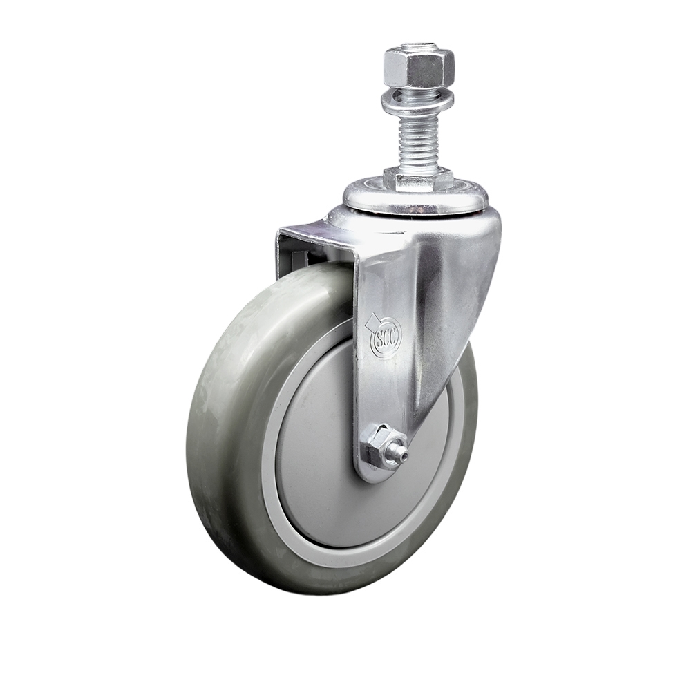 Service Caster Brand Replacement for Colson Caster 2.05254.95 MTG13 - Polyurethane Swivel Threaded Stem Caster with 5" Gray Wheel and 5/8" x 1-3/4" Stem - 350 lbs Capacity/Caster — photo 1