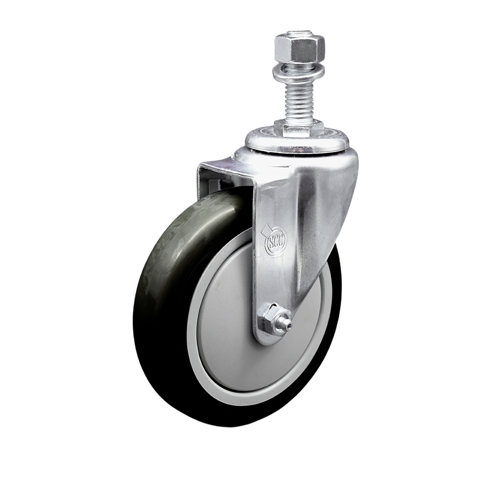 190TA255PCST Advance Tabco 5 Inch Swivel Threaded Stem Caster – Fits Advance Tabco Models CB-SS-2410 CB-SS-2410M CB-SS-2412 – Light Duty Replacement – Black Polyurethane Wheel – Service Caster Brand — photo 1