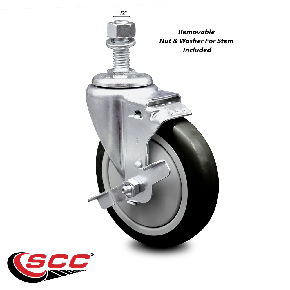 250lbs//Caster SCC 3.5/" x 1.25/" Blue Polyurethane Wheel Rigid Caster