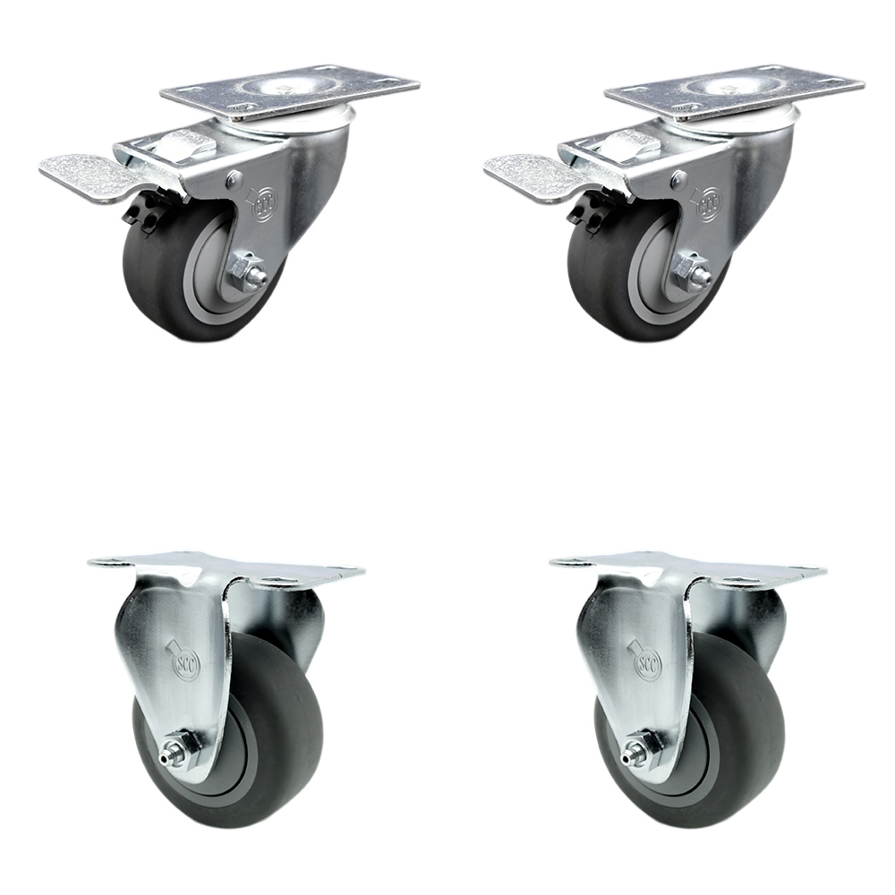 Cambro Ingredient Bin and Camcrisper Replacement Caster Set – Includes 2 Swivel with Total Lock Brakes and 2 Rigid Casters – Set of 4 - Service Caster Brand — photo 1