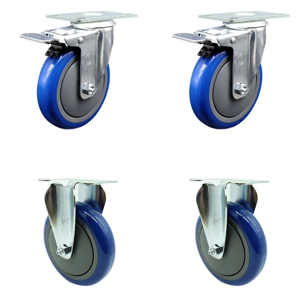 Cambro Ultra Pan Carrier Replacement Caster Set – Includes 2 Swivel with Total Lock Brakes and 2 Rigid Casters – Set of 4 - Service Caster Brand — photo 1