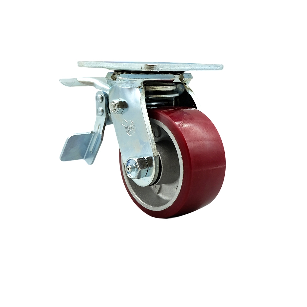 Service Caster Brand Replacement for McMaster Carr Caster 30305T192 – Swivel Top Plate Caster with 4 Inch Polyurethane on Aluminum Wheel and Total Lock Brake – 700 lbs. Capacity Per Caster — photo 1