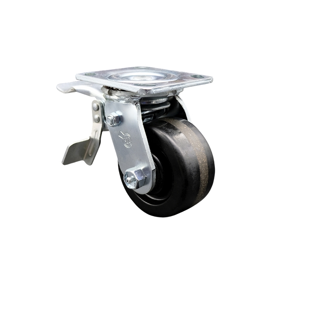 Service Caster Brand Replacement for McMaster Carr Caster 30305T542 - Swivel Top Plate Caster with 4 Inch Black Phenolic Wheel on Total Lock Brake - 800 lbs. Capacity Per Caster — photo 1
