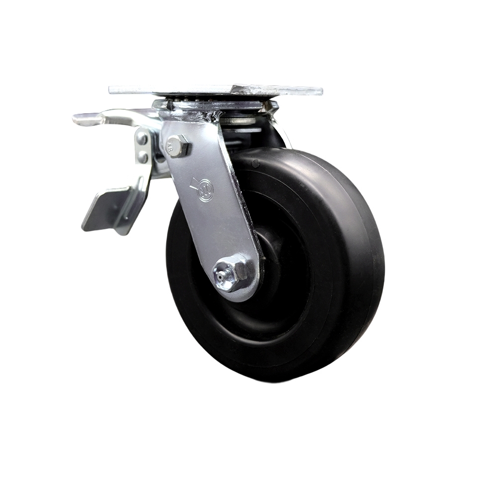 Polyolefin Swivel Top Plate Heavy Duty Caster with 6 Inch Wheel and Total Lock Brake – 700 lbs. Capacity/Caster - Service Caster Brand — photo 1
