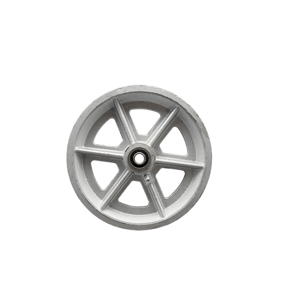 6" x 2" Semi Steel Cast Iron V-Groove Wheel Only with Precision Ball Bearing - 1/2" Bore - 1200 lbs Capacity per Wheel  -  Service Caster Brand — photo 1
