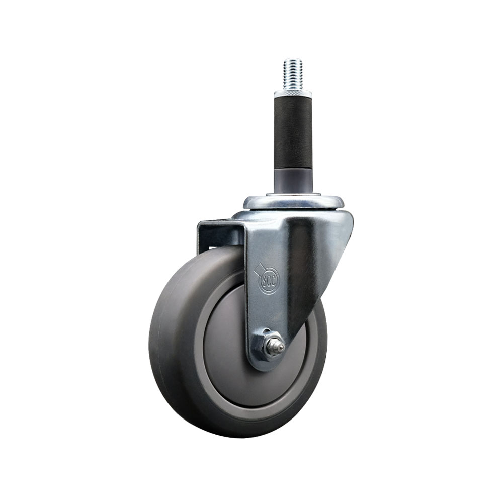 AP263372 263372 AllPoints 4 Inch Swivel Expanding Stem Caster - Compatible with a Variety of Food Service Applications - Light Duty Replacement – Thermoplastic Rubber Wheel - Service Caster Brand — photo 1