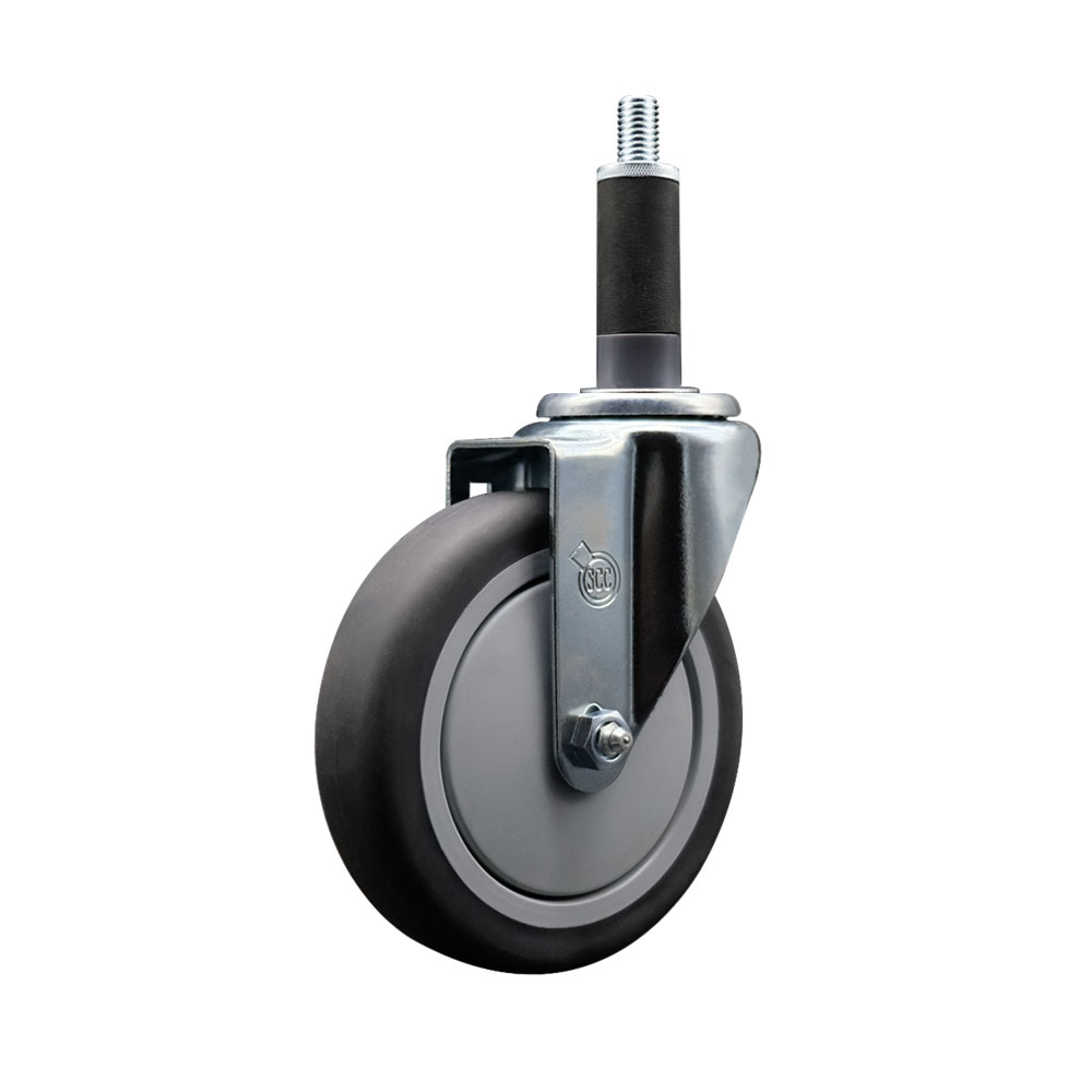 AP263408 263408 AllPoints 5 Inch Swivel Expanding Stem Caster - Compatible with a Variety of Food Service Applications - Light Duty Replacement – Thermoplastic Rubber Wheel - Service Caster Brand — photo 1