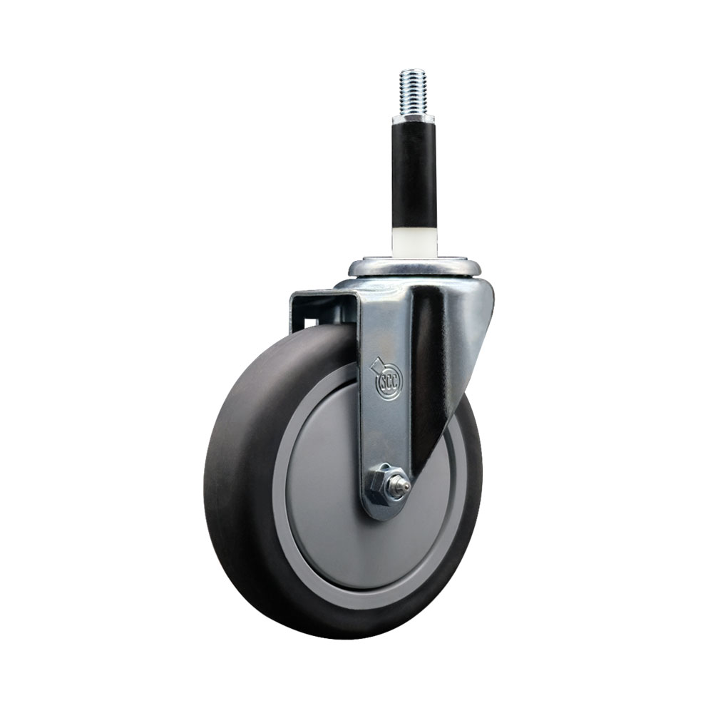 AP262398 262398 AllPoints 5 Inch Swivel Expanding Stem Caster - Compatible with a Variety of Food Service Applications - Light Duty Replacement – Thermoplastic Rubber Wheel - Service Caster Brand — photo 1