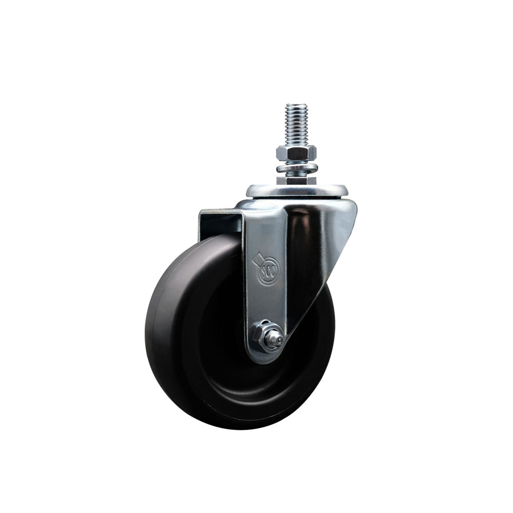 AP263270 263270 AllPoints 4 Inch Swivel Threaded Stem Caster - Compatible with a Variety of Food Service Applications - Light Duty Replacement - Polyolefin Wheel - Service Caster Brand — photo 1