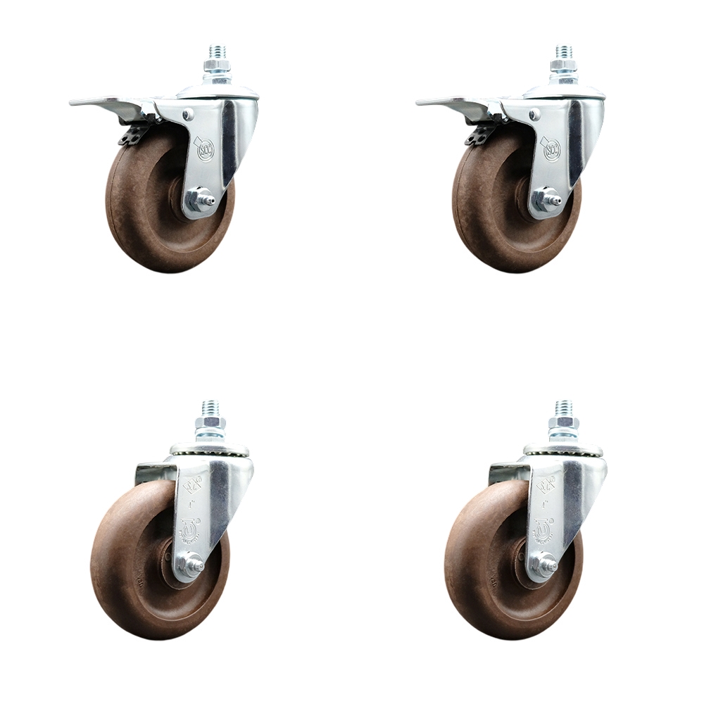 Atosa 301990022 – Fits Atosa Ranges -  Replacement Caster Set - Includes 2 Swivel Casters with Total Lock Brakes and 2 Swivel Casters - Set of 4 - Service Caster Brand — photo 1