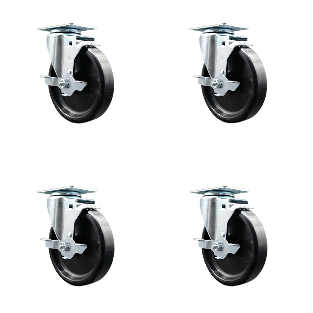 Avantco FF300 FF400 FF500 FF518 Frymaster Dean Floor Fryer Replacement Caster Set - Includes 4 Swivel Casters with Brakes - Set of 4 - Service Caster Brand — photo 1