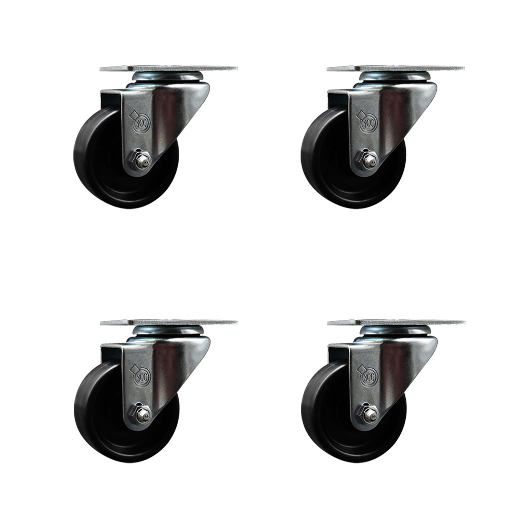 185C28092AAA 00C28S092AAA Beverage-Air 3 Inch Swivel Caster Set - Fits Beverage-Air Models SF34-B and SF49 - Light Duty Replacement - Polyolefin Wheel - Includes 4 Swivel Casters- Service Caster Brand — photo 1