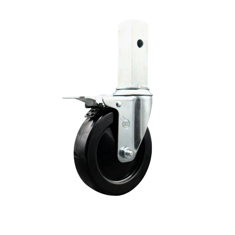 Bil-Jax 0026-835 0126835 Scaffold Swivel Caster  Replacement – 5 Inch Black Hard Rubber Wheel with Total Lock Brake - 300 lbs. Capacity Per Caster - Service Caster Brand — photo 1