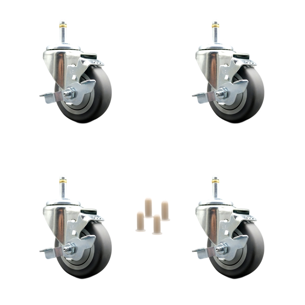 Cambro Camdollies Caster Set with 41059 Sockets Included -  Replacement Caster Set - Includes 4 Swivel Casters with Brakes - Set of 4 - Service Caster Brand — photo 1