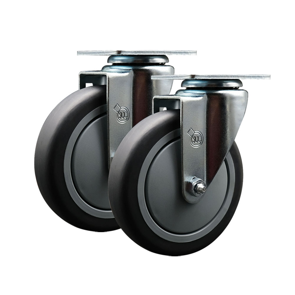 Service Caster Brand Replacement Set for Winco Caster CT-23 - Swivel Top Plate Caster with 5 Inch Thermoplastic Rubber Wheel - 600 lbs. Total Capacity - Set of 2