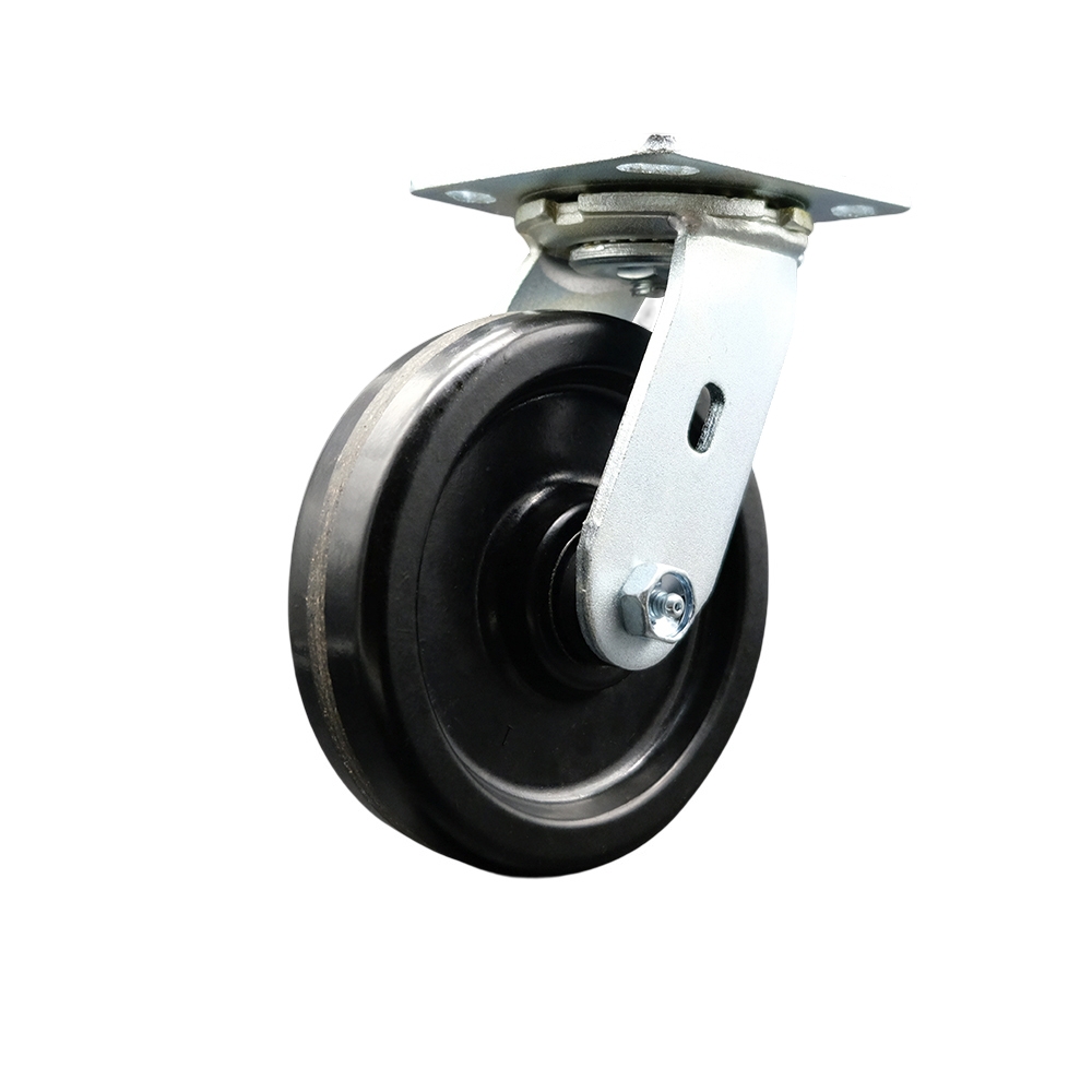 Albion Industries 16TM06101S Replacement Swivel Caster - 6 Inch Black Phenolic Wheel - 800 lbs. Capacity Per Caster - Service Caster Brand — photo 1