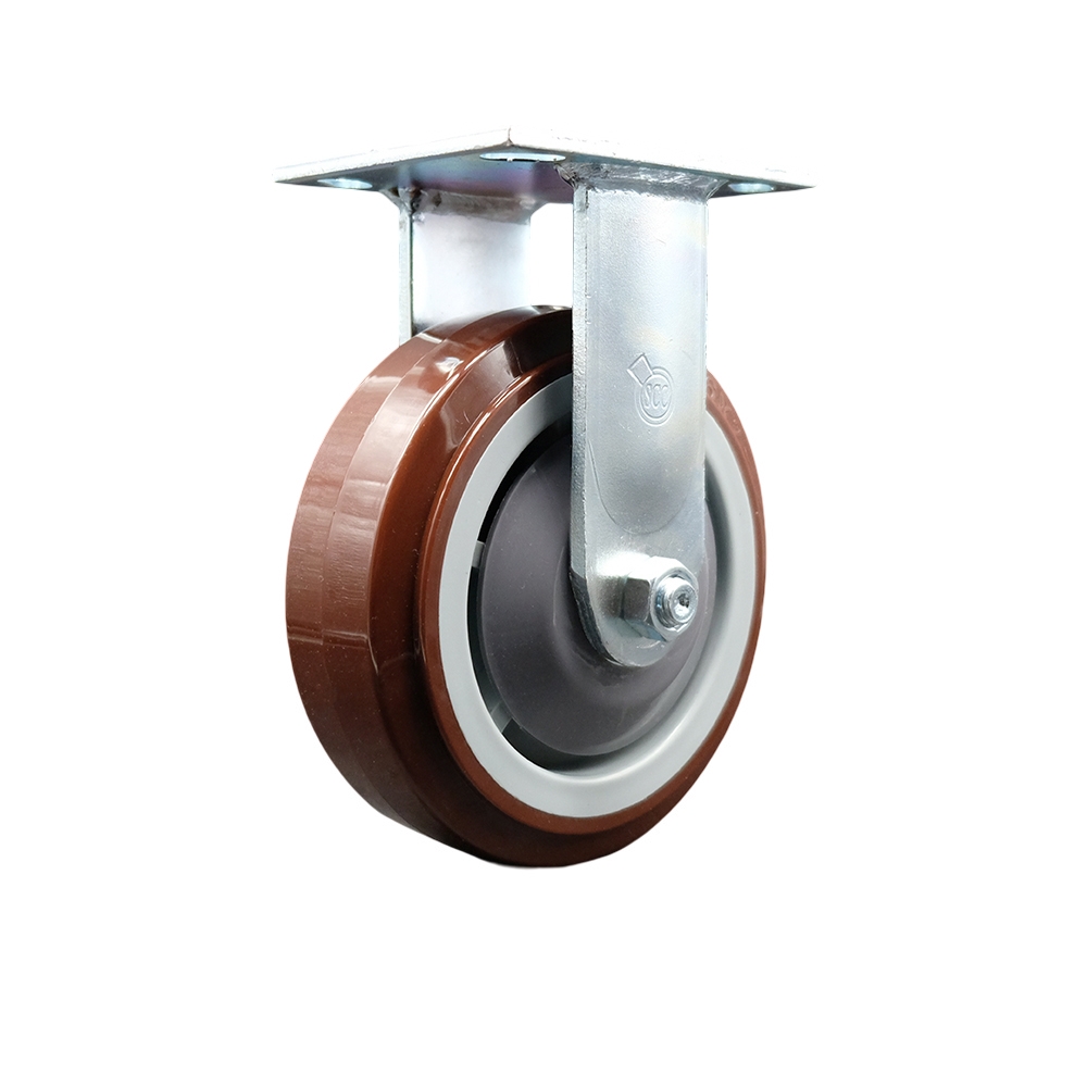Chemtainer CST60RBS Replacement Rigid Caster – 6 Inch Maroon Polyurethane on Polyolefin Wheel with Plastic Thread Guards – 900 lbs. Capacity Per Caster - Service Caster Brand — photo 1