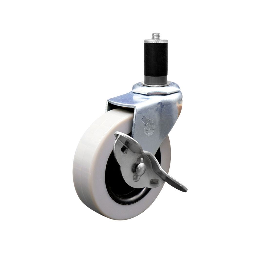 Service Caster Brand Replacement for Colson Caster 1.03367.441 MTG46 BRK3 - 3 Inch Swivel Thermoplastic Rubber Caster and 1-1/2" Expanding Adapter Stem and Brake - 110 lbs./caster — photo 1