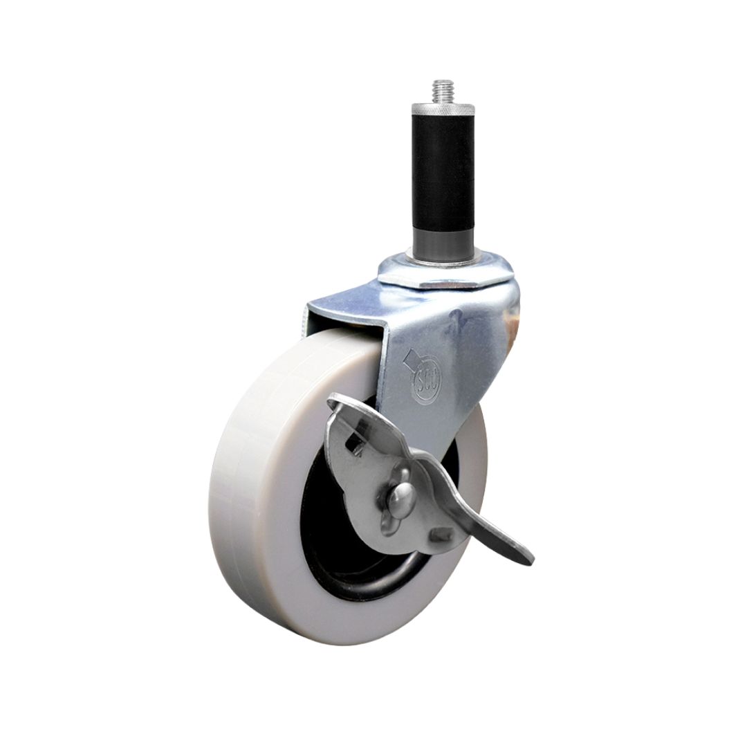 Service Caster Brand Replacement for Colson Caster 1.03367.441 MTG43 BRK3 - 3 Inch Swivel Thermoplastic Rubber Caster and 1" Expanding Adapter Stem and Brake - 110 lbs./caster — photo 1
