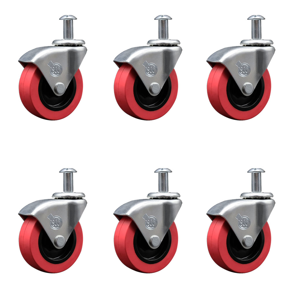 Polyurethane Swivel 6 Pack 2.5" Low Profile Swivel Caster Wheel for Creeper Service Cart - Service Caster Brand — photo 1