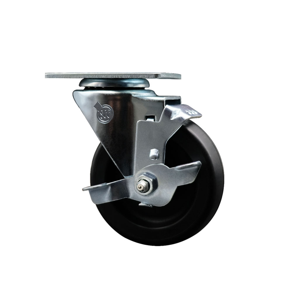 HP1027801 Garland 4 Inch Swivel Caster with Brake - Light Duty Replacement – Polyolefin Wheel - Service Caster Brand — photo 1