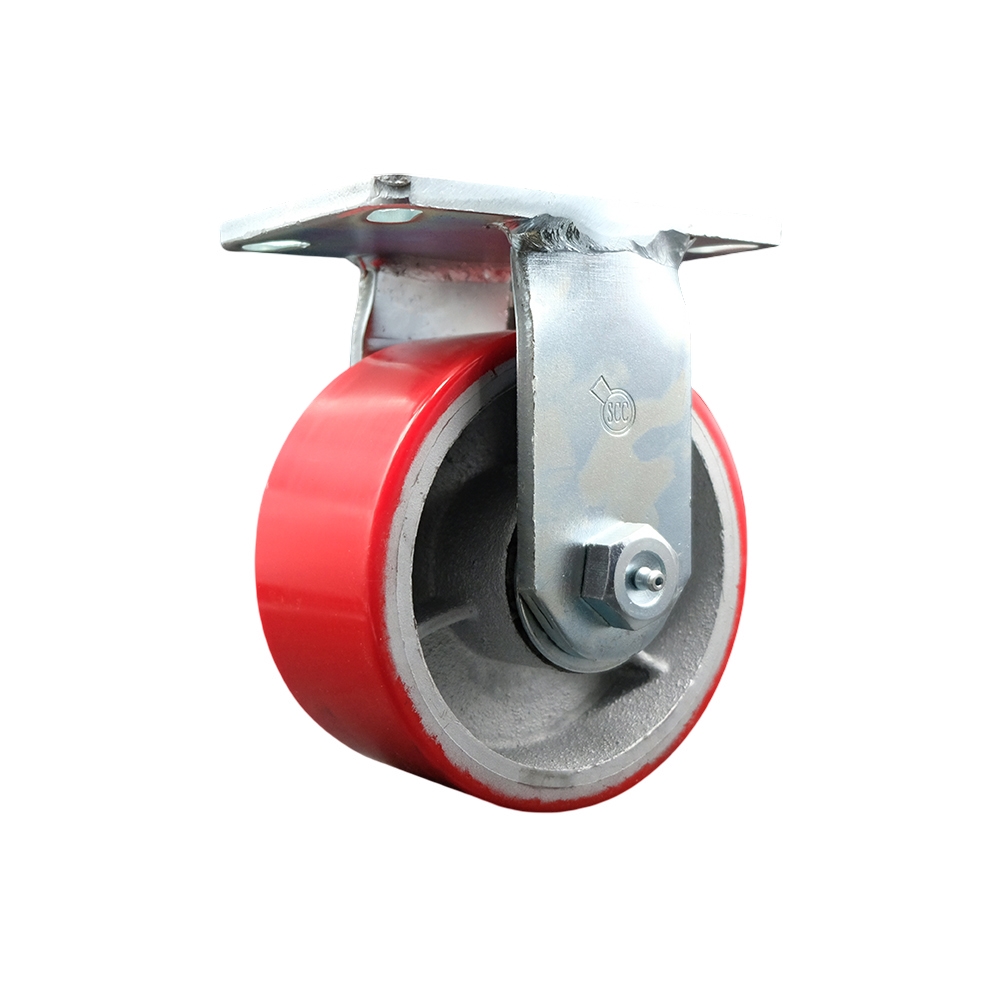 Go Mini's Moving and Portable Storage Container Rigid Caster – 6 Inch Red Poly on Cast Iron Wheel -  Replacement Caster - Service Caster Brand — photo 1