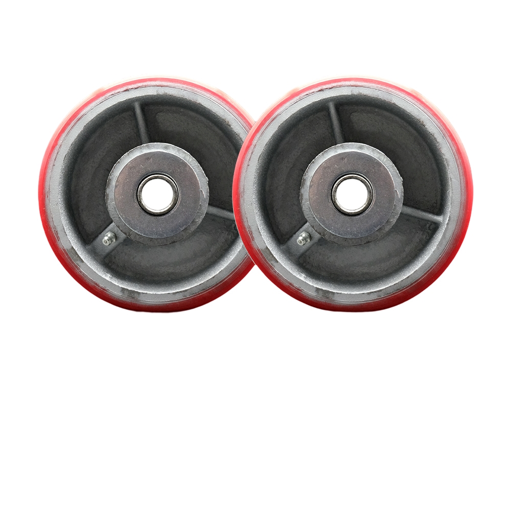 Go Mini's Moving and Portable Storage Container Replacement Wheel Set – 6 Inch Red Polyurethane on Cast Iron Wheel – Set of 2 - Service Caster Brand — photo 1