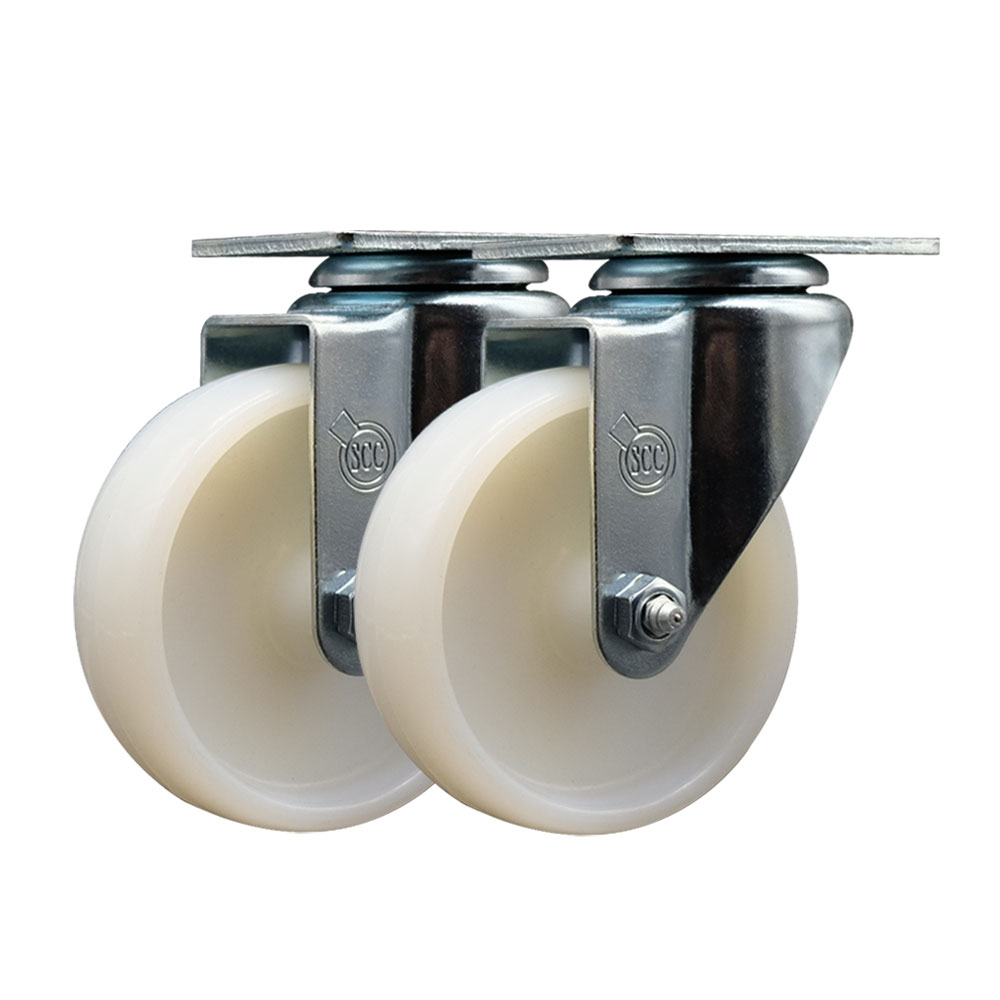 164DYMUCASTR Lancaster Table & Seating 4 Inch Swivel Caster Set – Fits Lancaster Model 164DYMU - Light Duty Replacement - Nylon Wheel – Includes 2 Swivel Casters - Service Caster Brand — photo 1